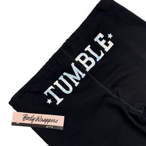Body Wrappers Black Cropped Pants “Tumble” Girls Size 16 xl Sweatpants New NWT